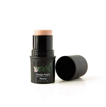 EVXOs Swipe Right Lip and Cheek Tint - Organic Cream Blush Makeup Stick For Mature Skin (Peony)
