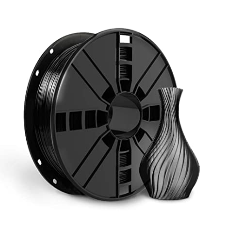 PETG 3D Printer Filament, Vacuum Sealed 1.75mm PETG Filament Dimensional Accuracy  /- 0.02 mm, 1 kg Spool & Black