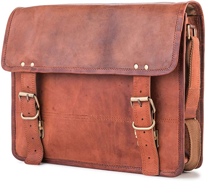 Berliner Bags Leather Messenger Bag York Shoulder Bag Briefcase Men Women Vintage Brown