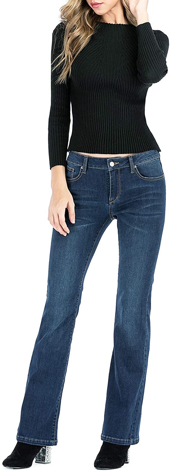 MetHera Women's Le Mel Classic Stretch Curvy Bootcut Jeans