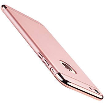 Torras Lock Series Ultra-thin 3 in 1 Matte Electroplate Frame Case for Apple iPhone 6/ 6S - Rose Gold