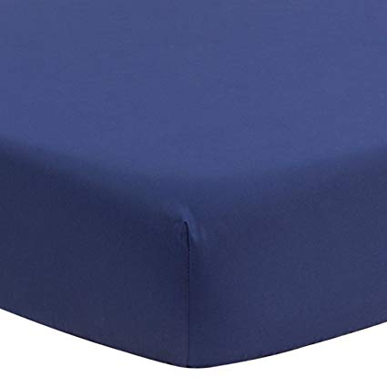 TILLYOU Premium Egyptian Cotton Crib Sheet for Boys, Hypoallergenic Fitted Toddler Sheets, Breathable Comfortable Cozy, 28"x52" Fits Standard Crib and Toddler Mattress, Royal Navy Blue