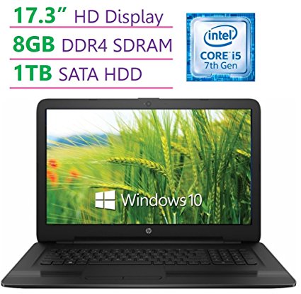 Model HP 17.3’’HD  SVA WLED-backlit (1600x900) Display Laptop PC, Intel Core i5-7200U 2.5GHz, 8GB DDR4 RAM, 1TB HDD, DTS Studio Sound, Intel HD Graphics 620, DVD  /- RW, Windows 10