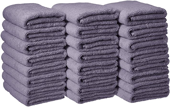 AmazonBasics Cotton Hand Towels - Pack of 24, Lavender