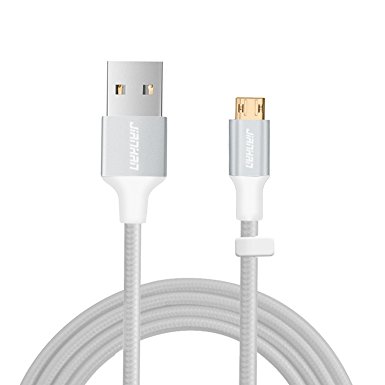 Reversible Micro USB Cable,JianHan 5 ft Braided Micro USB Cable Reversible USB 2.0 A Male to Micro B Sync and Charging Cord for Android Phone,Samsung Galaxy S6,Note 5,HTC,LG, Motorola,Silver