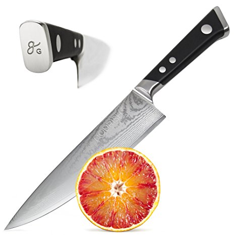 Nourish Japanese Damascus Steel Chef Knife: Ultra Premium Damascus Steel, Ergonomic Handle, Durable & Balanced Design