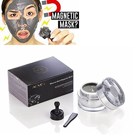 AL'IVER Magnetic Face Mask Mineral-Rich Magnet Mask with Magnet Pore Cleansing Removes Skin Impurities 1.7 oz