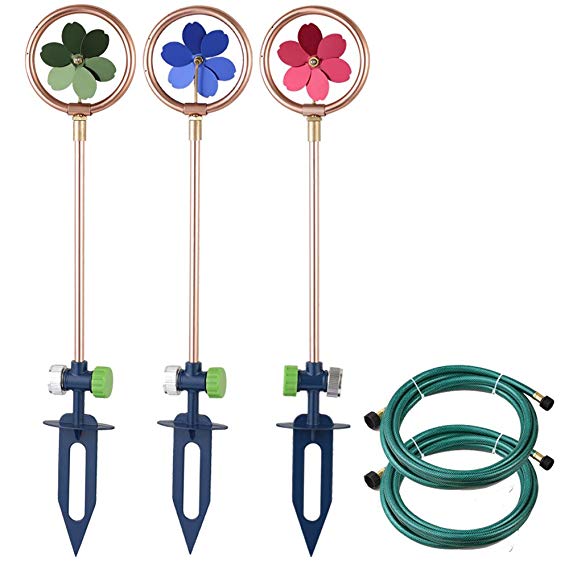 A5018 Decorative Spinning Sprinkler Set - Perfect to for driveway, walkway, shrub area or lawn watering