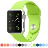 Apple Watch Band - FanTEK Soft Silicone Sport Style Replacement iWatch Strap for Apple Wrist Watch 42mm Models ML Size Green