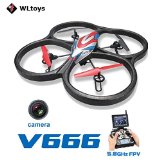 WLtoys V666 58G FPV 6 Axis RC Quadcopter With HD Camera Monitor RTF