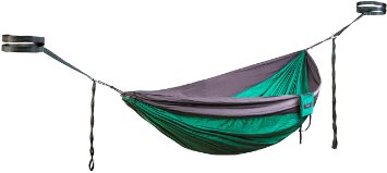 1 Premium Double Camping Hammock By TNH Outdoors - Premium Quality Hammock - Strongest 9ft Straps With 30 Multi Hitch Points - Larger 10x66ft Hammock - Lifetime Warranty