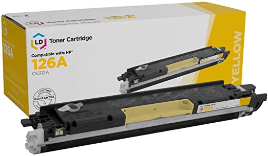 LD Remanufactured Toner Cartridge Replacement for HP 126A CE312A (Yellow)