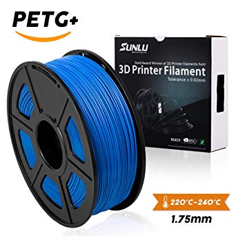 SUNLU 3D Printer Filament,PETG Filament - 1.75 mm Blue, 1kg Spool (2.2 lbs) - Dimensional Accuracy +/- 0.02mm - 100% Virgin Raw Material