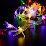lederTEK Christmas Solar Garden Lights 197ft 30 LED 8 Modes Multi Color Dragonfly Fairy String Light for Bedroom Decorative Outdoor Holiday Patio Landscape Home Xmas Tree