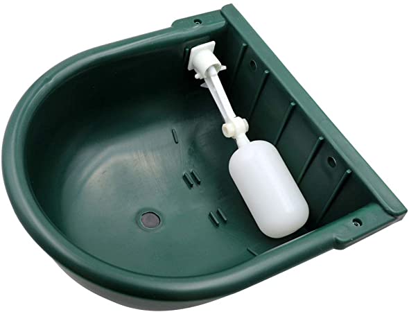 MACGOAL Automatic Waterer Bowl with Float Valve and Drain Plug, Large Dog Bowl for Livestock Horse Cattle Goat Sheep Pig