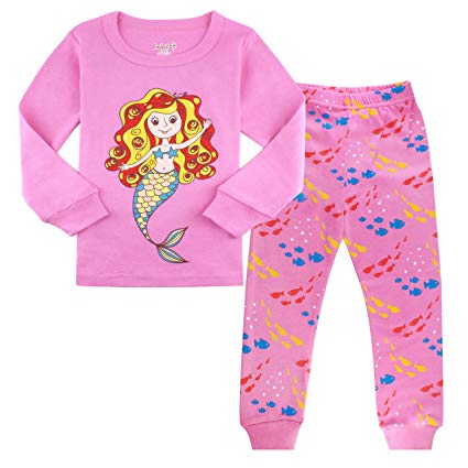 AmberEft Girls Pajamas Kids Cotton Shorts PJs Summer Clothes Sleepwear 1-12 Years