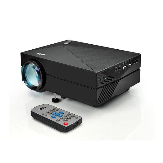Pyle Compact Home Theater Projector with Adjustable Screen Size and Internal Speaker HDMI Input for Laptops