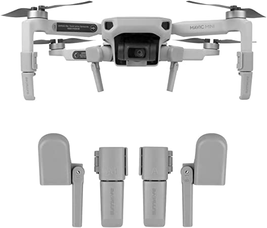 Anbee Mavic Mini 2 Extended Landing Gear, Foldable Height Extension Feet Pack for DJI Mavic Mini 2 Drone