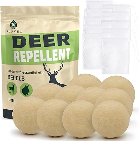 Deer Repellent, Rabbit Repellents, High-Strength Deer and Rabbit Repellent for Trees, Repellant Deer for Yard Powerful, Deers Repellent Outdoor for Lawn, Garden Deer Deterrent-10P Yellow