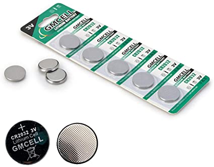 GMCELL CR2032 Lithium Coin Cell Battery 3V, Flat Button Type Batteries 2032 (5 Pack)