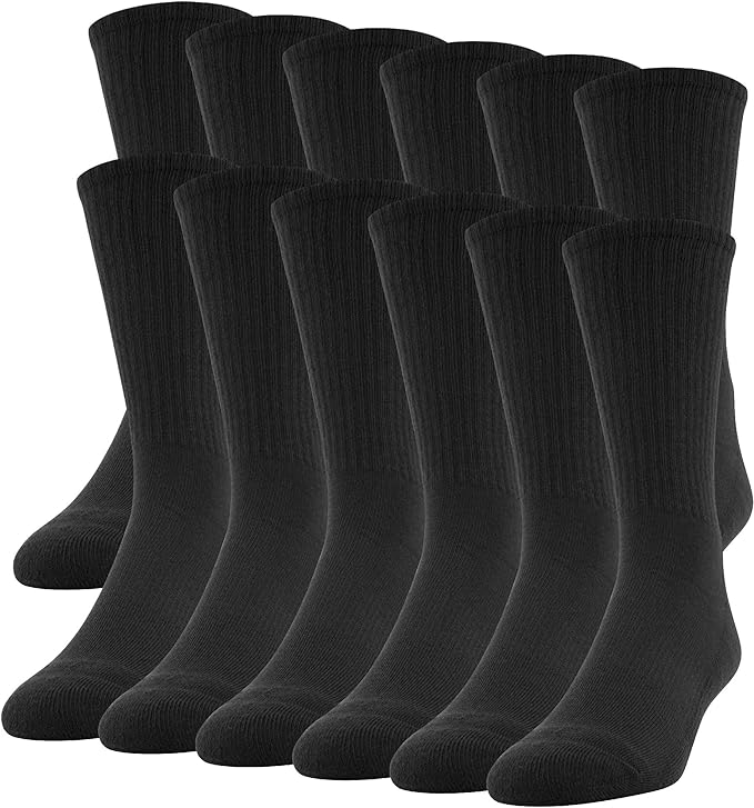 Gildan Men's Performance Crew Socks, 12-Pairs