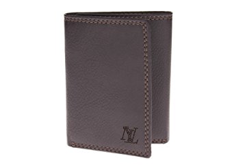 Luciano Natazzi Men's Nappa Leather RFID Blocking Slim Trifold Wallet