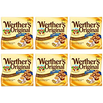 Werther's Original Caramel Coffee Sugar Free Hard Candies, 1.46 oz (Pack of 6)