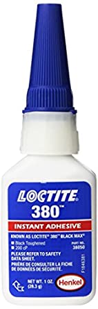 Loctite 135423 Black 380 Toughened Max Instant Adhesive, 1 oz Bottle - 38050