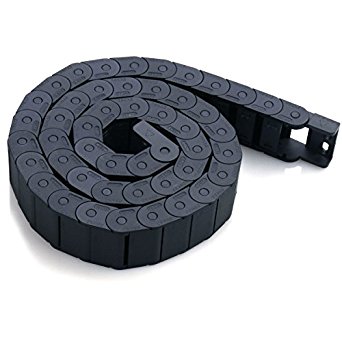 URBEST Black Plastic Flexible Nested Semi Closed Drag Chain Cable Wire Carrier 1M 15mm x 30mm for Electrical Machines