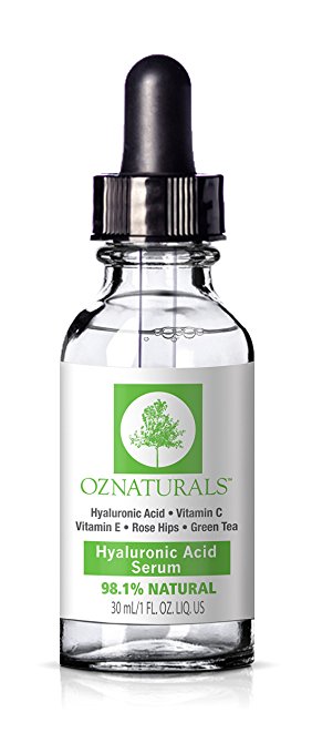 OZ Naturals Hyaluronic Acid Serum - Anti Aging Anti Wrinkle Serum With Vitamin C, Vitamin E, Rose Hips and Green Tea to Deliver That Youthful Glow You've Been Looking For!