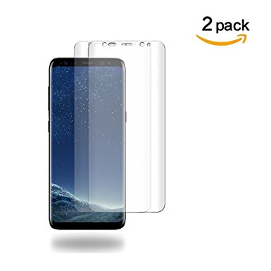 DeFitch [Full Coverage] PET Soft Flexible TPU film, [2 PACK] Samsung Galaxy S8 Plus Screen Protector (Case Friendly), with Lifetime Replacement Warranty