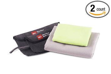 Camping Towels (2-Pack) - Includes Extra Large Microfiber Bath Towel, Pack Towel & Mesh Bags - Compact & Multi-Use for Gym, Travel, Golf, Hiking, Camping, Beach, Pool, Car, Pets