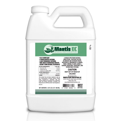 Mantis Botanical Insecticide Miticide Concentrate - For Organic Use, OMRI Listed, Insect and Spider Mite Killer for Indoor, Outdoor, Garden, Hydroponic, and Greenhouse Growers - 32 fl oz