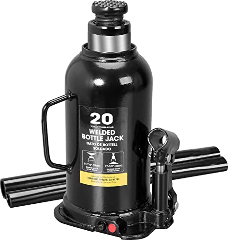 Torin AT92003BB Hydraulic Welded Bottle Jack, 20 Ton (40,000 lb) Capacity, Black