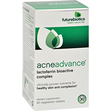 FutureBiotics AcneAdvance - 90 Vegetarian Tablets - Gluten Free - For healthy skin and complexion