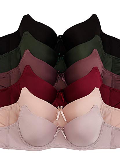 Women's Basic Plain Bras (Packs of 6) - Various Styles