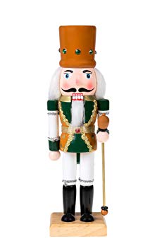 Traditional Wooden King Nutcracker by Clever Creations | Festive Christmas Decor | 10" Tall Perfect for Shelves and Tables | 100% Wood