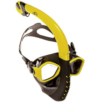 2016 OlySpeed® Alien Innovation Snorkel Mask for Snorkeling & Diving, Full-Face, Easy, Free Breathing Adjustable Mask For Adults & Youth, Dry Snorkel, Anti-Fog & Anti-Leak Technology, Yellow