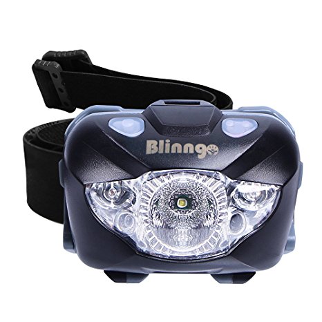 Blinngo Motion Sensor Headlamp, Adjustable Headlight Flashlight with Red Lights for Reading Outdoor Running Camping Backpacking Fishing Hunting Climbing Walking Jogging