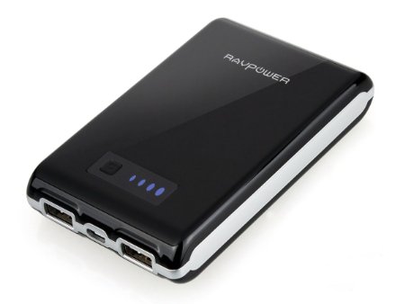 RAVPower Element 10400mAh Portable Charger External Battery Pack Power Bank 2-Port 3A with iSmart Technology for Phones, Tablets and more (10400mAh Black)