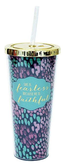 Mary Square Fearless 24 Oz Straw Tumbler W/Gold Lid