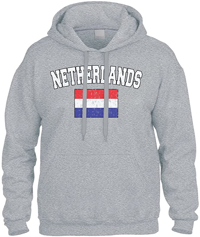 Cybertela Faded Distressed Netherlands Flag Sweatshirt Hoodie Hoody