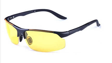 Laura Fairy New Design HD Night Vision Flexible Temple TR90 Frames Sunglasses-black