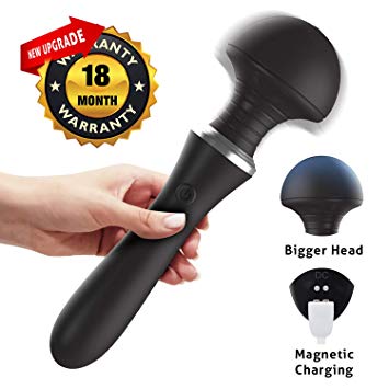 Upgraded Personal Massager Wand Massager with 12 Vibration Modes, Whisper Quiet, Electric Powerful Cordless Rechargeable Waterproof Handheld Massager for Neck Back Body Deep Tissue Muscle by Acvioo