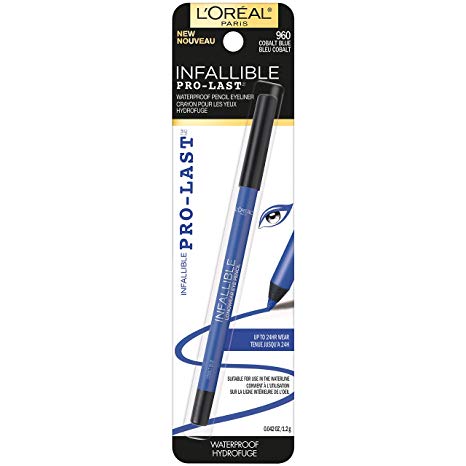 L'Oreal Paris Makeup Infallible Pro-Last Pencil Eyeliner, Waterproof & Smudge-Resistant, Glides on Easily to Create any Look, Cobalt Blue, 0.042 oz.