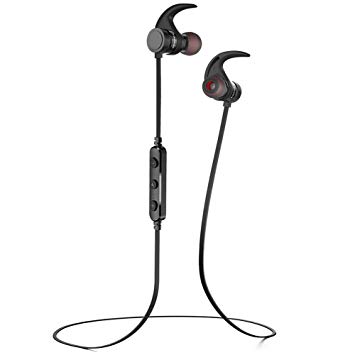 Bluetooth Headphones, AWEI Best Smart Magnet Switch Wireless Sports Earphones w/Mic IPX4 Waterproof HD Stereo Sweatproof in-Ear Earbuds for Gym Running Workout 10 Hour Battery (Black)