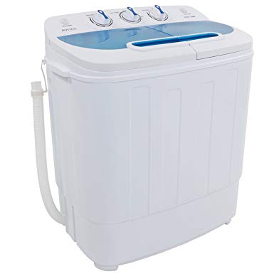ROVSUN Portable Washing Machine with Twin Tub Electric Compact Mini Washer, 13.4LBS Capacity Energy/Save Space, Laundry Spin Cycle w/Hose, Perfect for Home RV Camping Dorms College Rooms