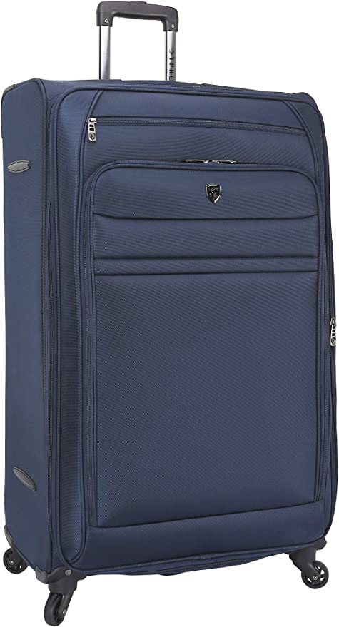 Travelers Club Business Class Expandable Spinner Luggage, Navy Blue, Checked-Extra Large 32-Inch