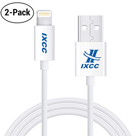 MFi Lightning Cable 6ft, iPhone Charger, for iPhone 7 6s 6 Plus, SE 5s 5c 5, iPad Air 2 Pro, iPad mini 2 3 4, iPad 4th Gen [Apple MFi Certified](2Pack White)