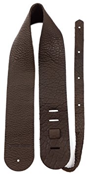Premium Guitar Strap - TANKA Made in USA Guitar Straps - American Bison Leather - Great for Acoustic, Electric, and Bass Guitars. (3" Width - Hazel)